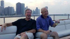 Two men on a charter yacht in Chicago IL